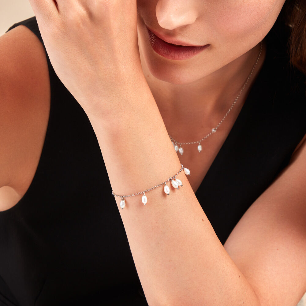 Bracelet Didem Argent Blanc Perle De Culture - Bracelets chaînes Femme | Marc Orian