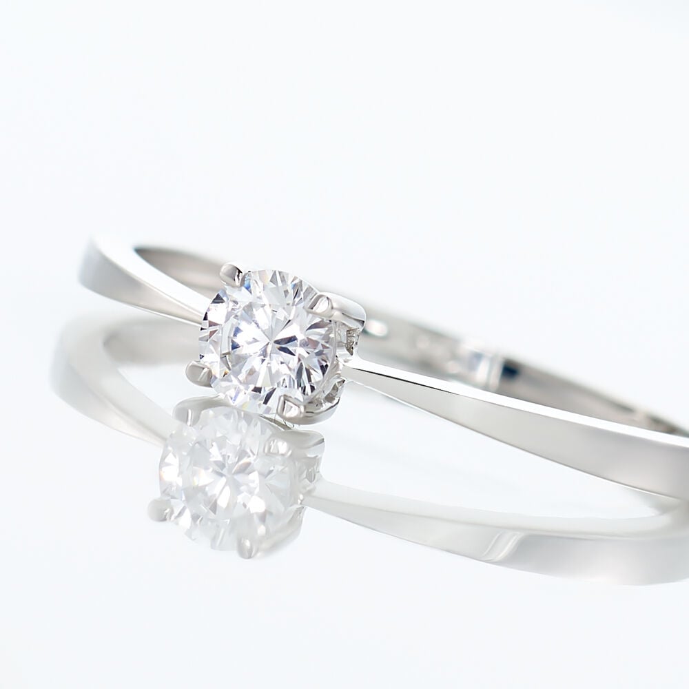 Bague Solitaire Abriel Or Blanc Oxyde De Zirconium - Solitaires Femme | Marc Orian