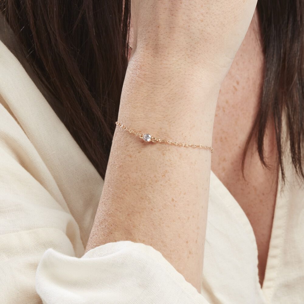 Bracelet Plaqué Or Jaune Lyn Oxyde De Zirconium - Bracelets chaînes Femme | Marc Orian