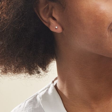 Boucles D'oreilles Puces Victoria Or Blanc Diamant - Clous d'oreilles Famille | Marc Orian