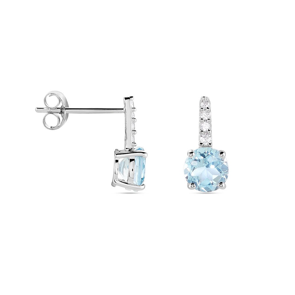 Bijoux D'oreilles Monroe Or Blanc Topaze Oxyde De Zirconium - Puces Femme | Marc Orian