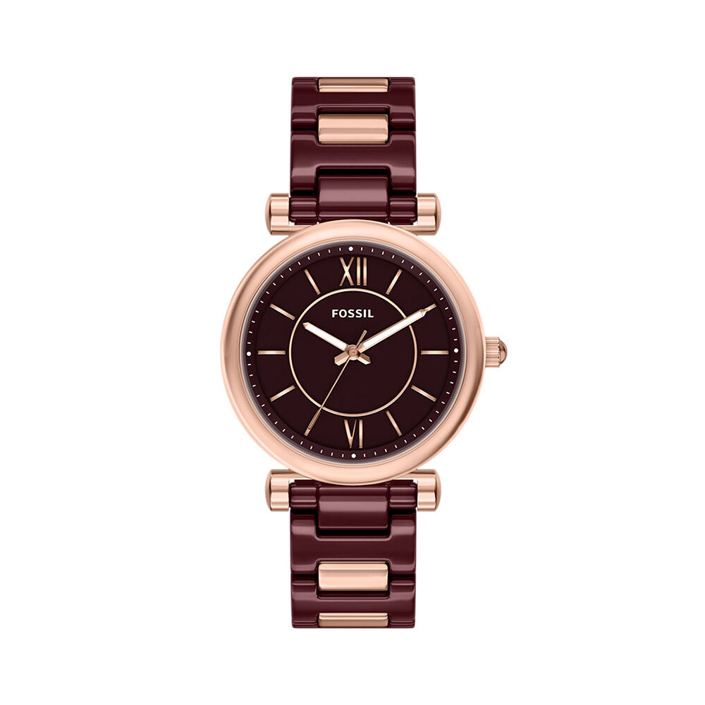 Montre Fossil Carlie 38 Bordeaux - Montres &eacute;tanches Femme | Marc Orian