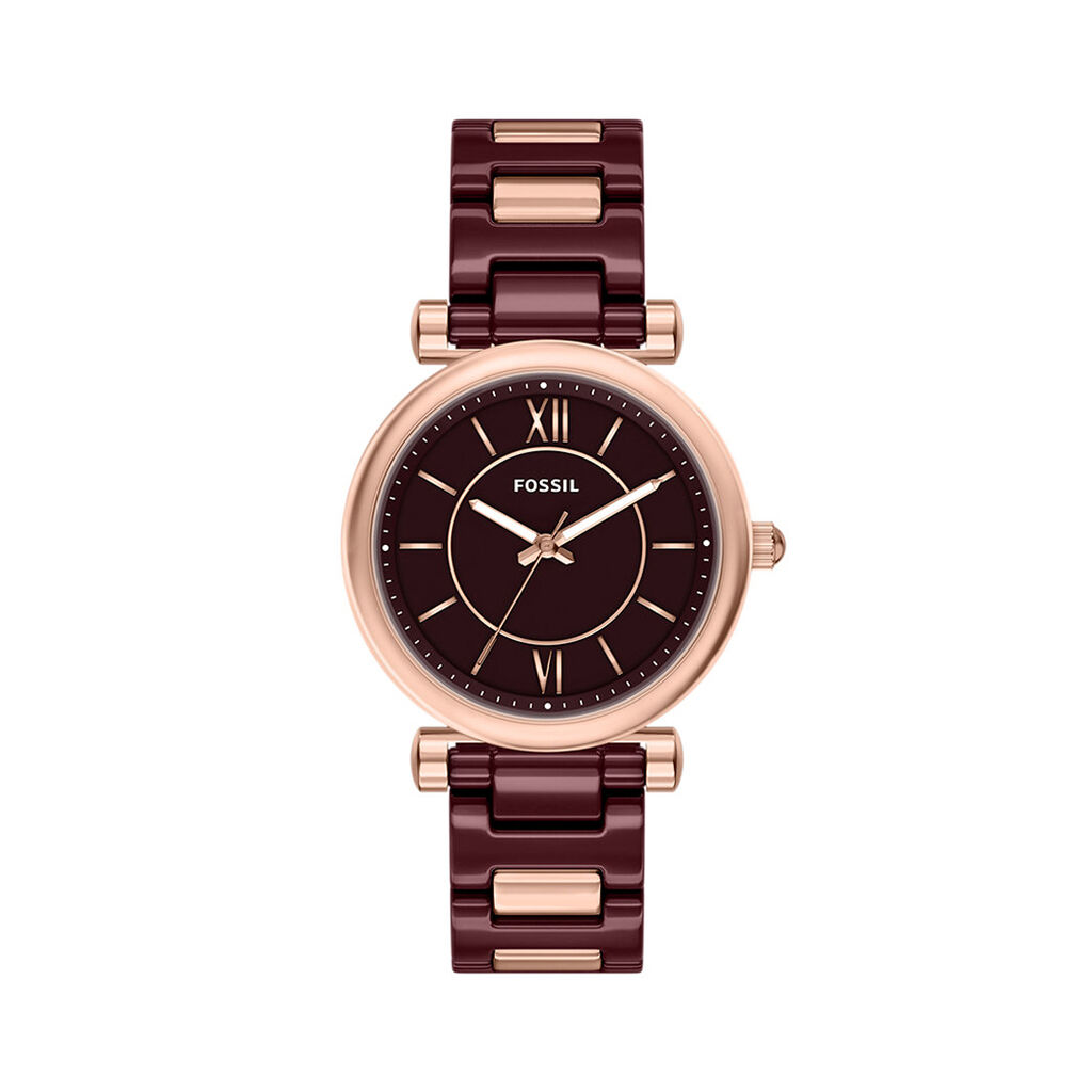 Montre Fossil Carlie 38 Bordeaux - Montres &eacute;tanches Femme | Marc Orian