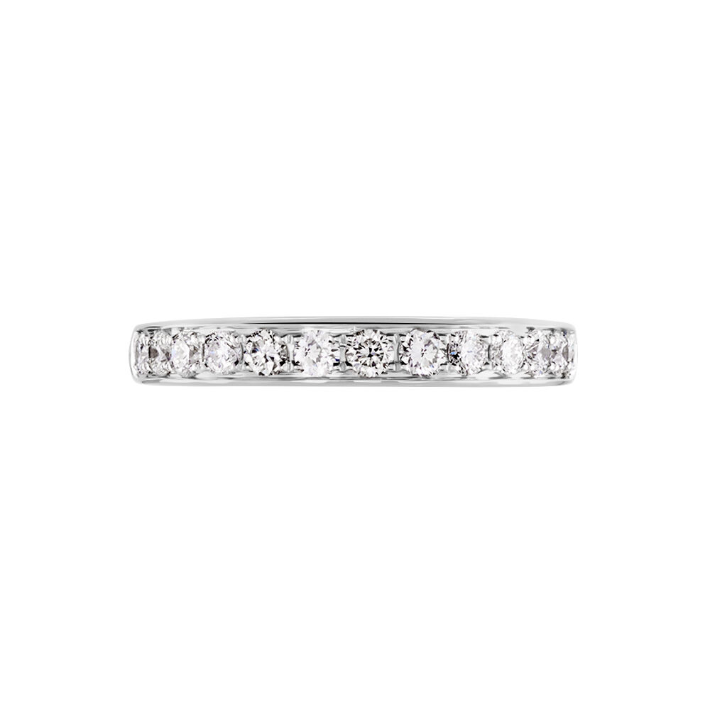 Demi-alliance Or Blanc  Valentine Diamant Synthetique - Alliances avec pierres Femme | Marc Orian