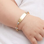 Bracelet Identit&eacute; Evin Maille Grain De Cafe Or Bicolore - Gourmettes Enfant | Marc Orian