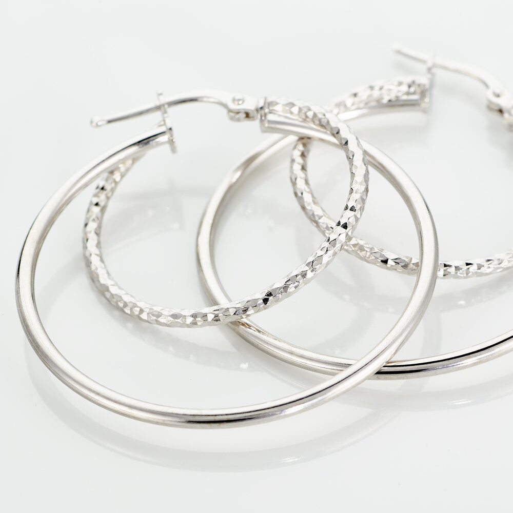 Créoles Argent Blanc Marjorie - Créoles Femme | Marc Orian