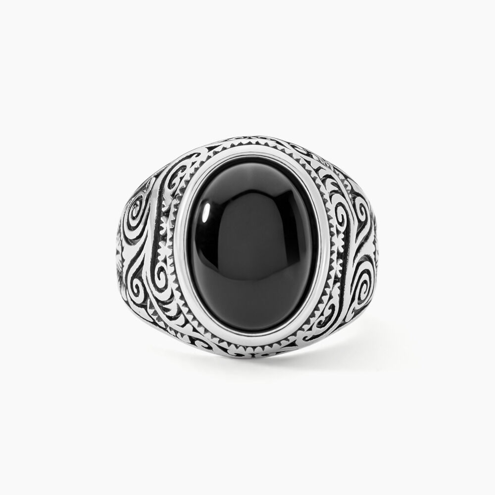 Chevaliere Zayn Acier Inoxydable Blanc Verre - Bijoux fantaisie Homme | Marc Orian