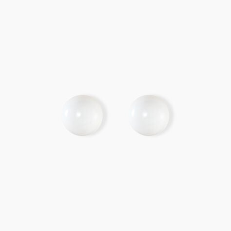 Boucles D'oreilles Puces Orbe Argent Blanc C&eacute;ramique - Puces Femme | Marc Orian