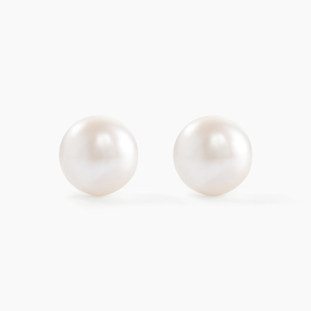Boucles D'oreilles Puces Kesya Nacres Bouton Or Jaune Perle De Culture - Clous d'oreilles Femme | Marc Orian