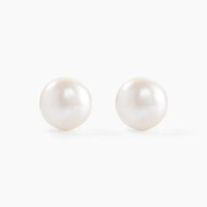Boucles D'oreilles Puces Kesya Nacres Bouton Or Jaune Perle De Culture - Clous d'oreilles Femme | Marc Orian