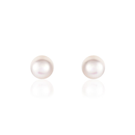 Boucles D'oreilles Puces Kesya Nacres Bouton Or Jaune Perle De Culture - Clous d'oreilles Femme | Marc Orian