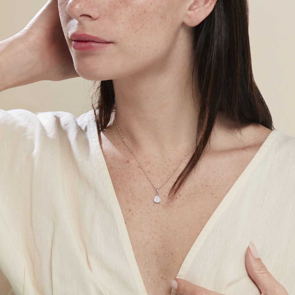 Collier Hiram Argent Blanc Oxyde De Zirconium - Colliers avec pierres Femme | Marc Orian