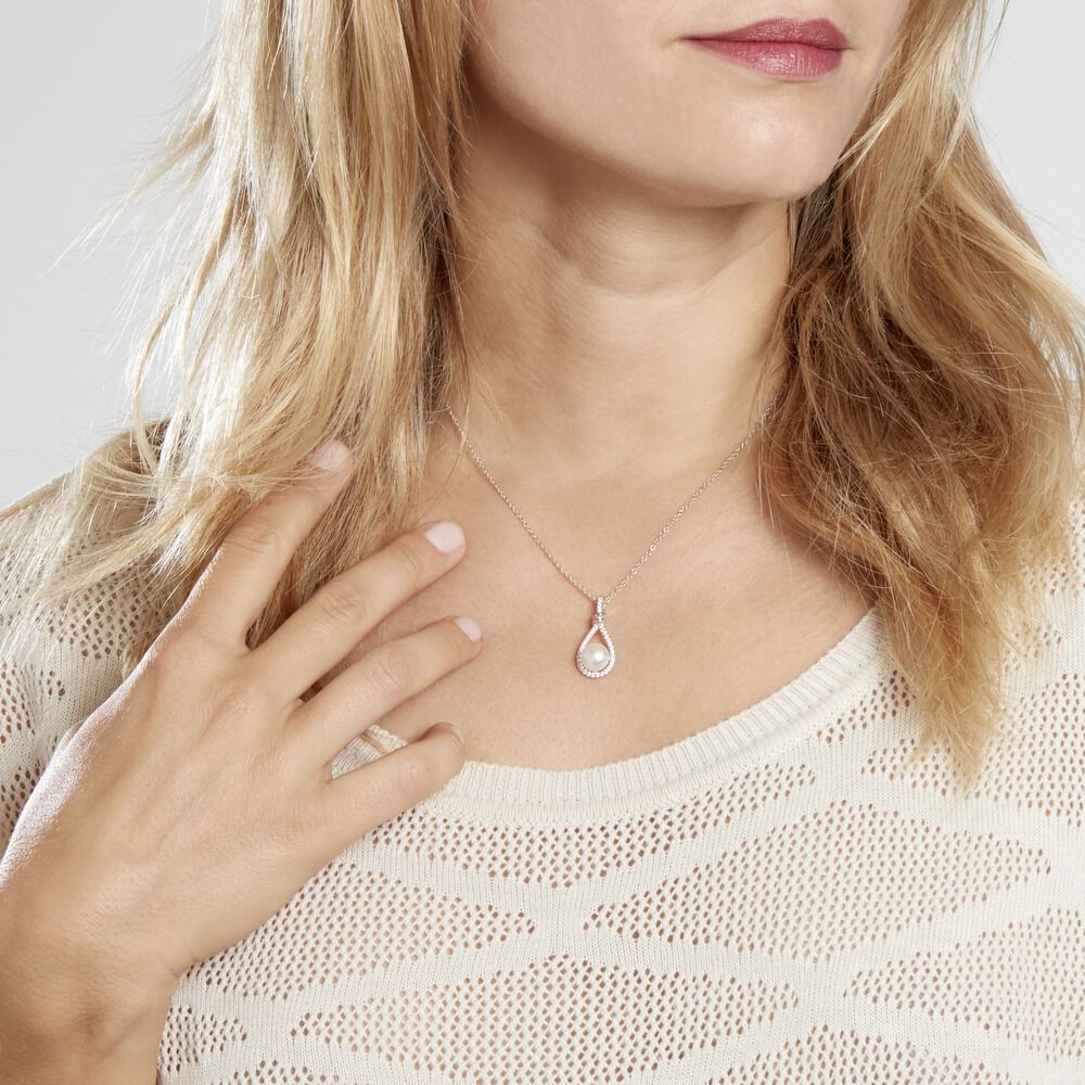 Collier Ghyslene Argent Blanc Perle De Culture Et Oxyde De Zirconium - Colliers avec pierres Femme | Marc Orian