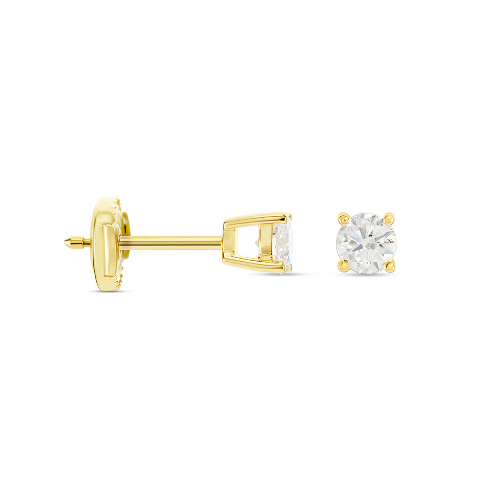 Boucles D'oreilles Puces One Or Jaune Diamants - Boucles d'oreilles mariage Femme | Marc Orian