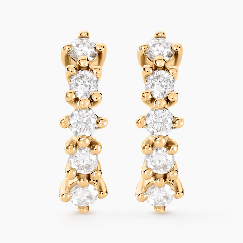Boucles D'oreilles Puces Matleena Or Jaune Diamant Synthétique - Boucles d'oreilles mariage Femme | Marc Orian