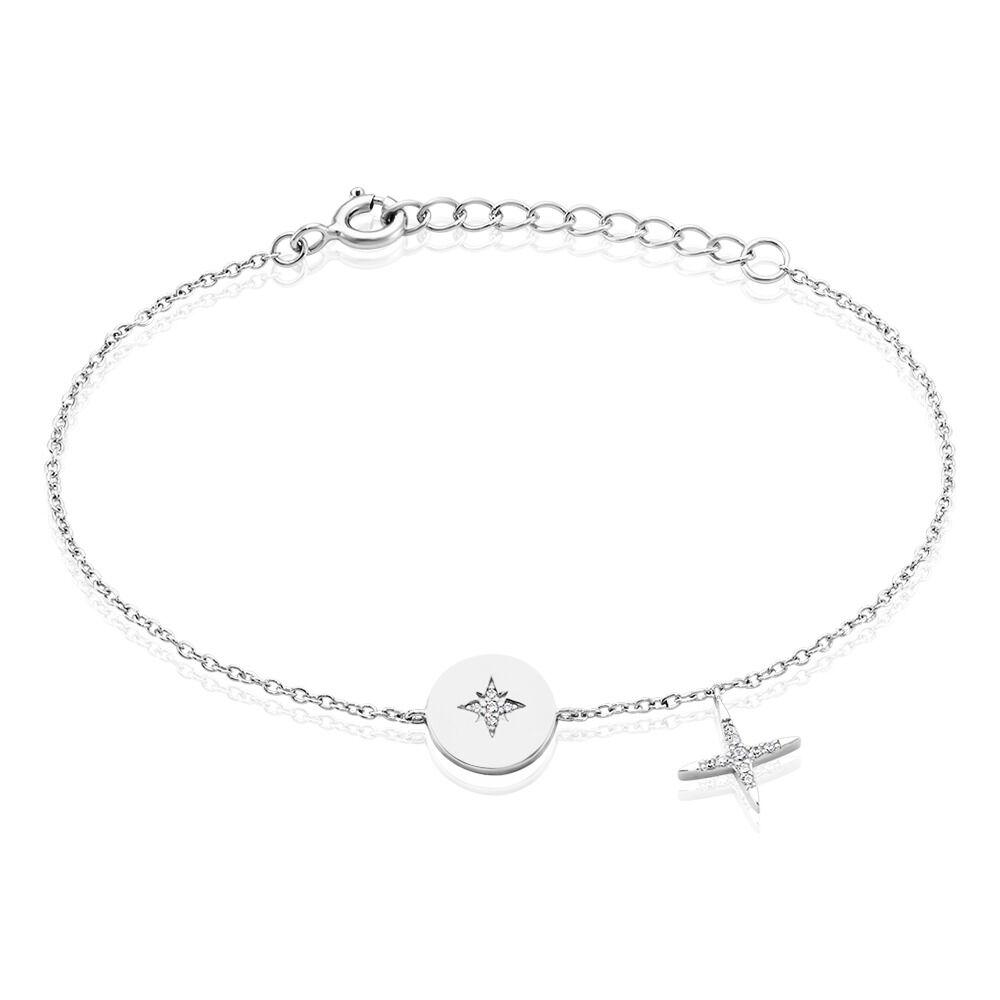 Bracelet Pluton Argent Blanc Oxyde De Zirconium - Bracelets Medailles Femme | Marc Orian