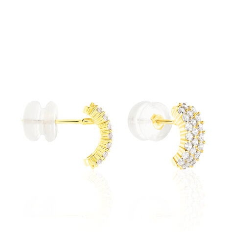 Créoles Jacquelene Rondes Or Jaune Oxyde De Zirconium - Boucles d'oreilles Créoles Femme | Marc Orian