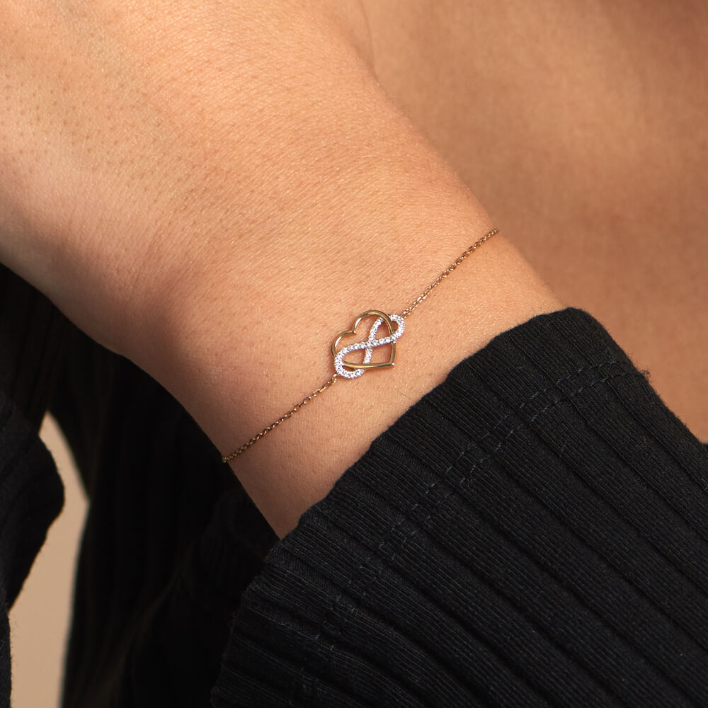 Bracelet Lachina Or Bicolore Oxyde De Zirconium - Bracelets chaînes Femme | Marc Orian