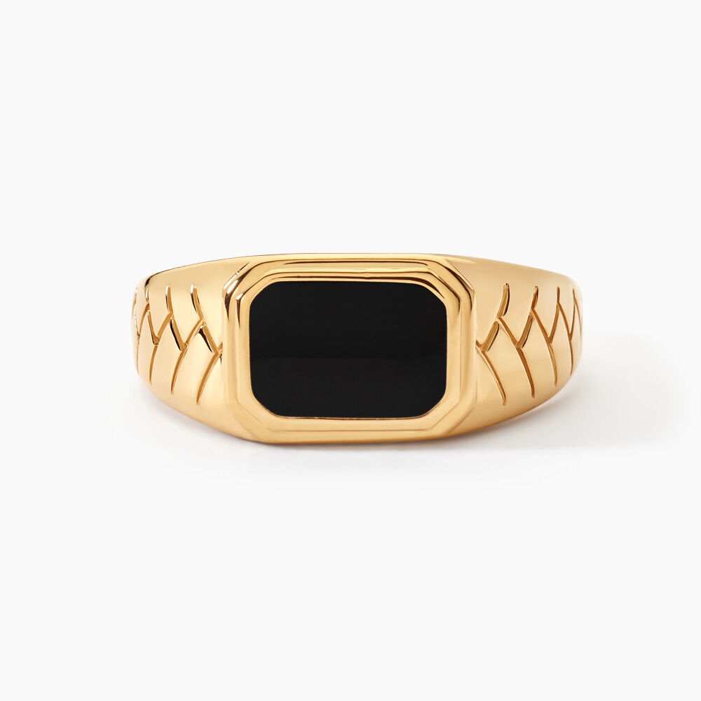 Chevali&egrave;re Plaqu&eacute; Or Jaune Steven Email Noir - Chevali&egrave;res Homme | Marc Orian