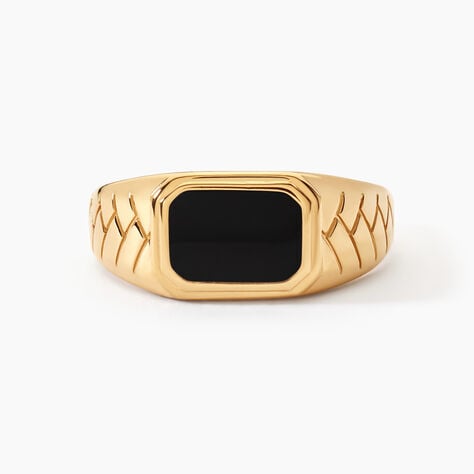 Chevali&egrave;re Plaqu&eacute; Or Jaune Steven Email Noir - Chevali&egrave;res Homme | Marc Orian