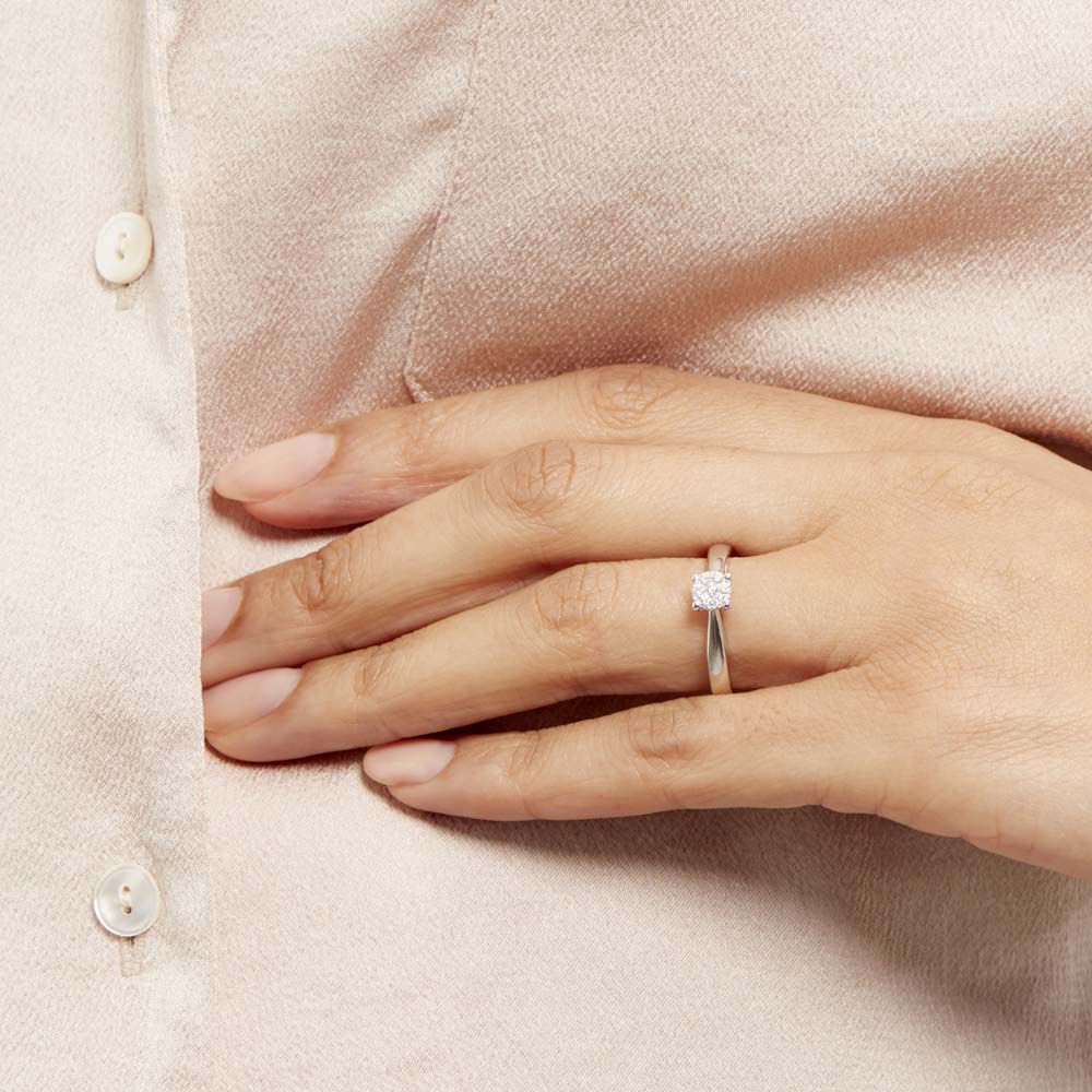 Bague Solitaire Artemis Or Blanc Diamant - Parures de mariage Femme | Marc Orian