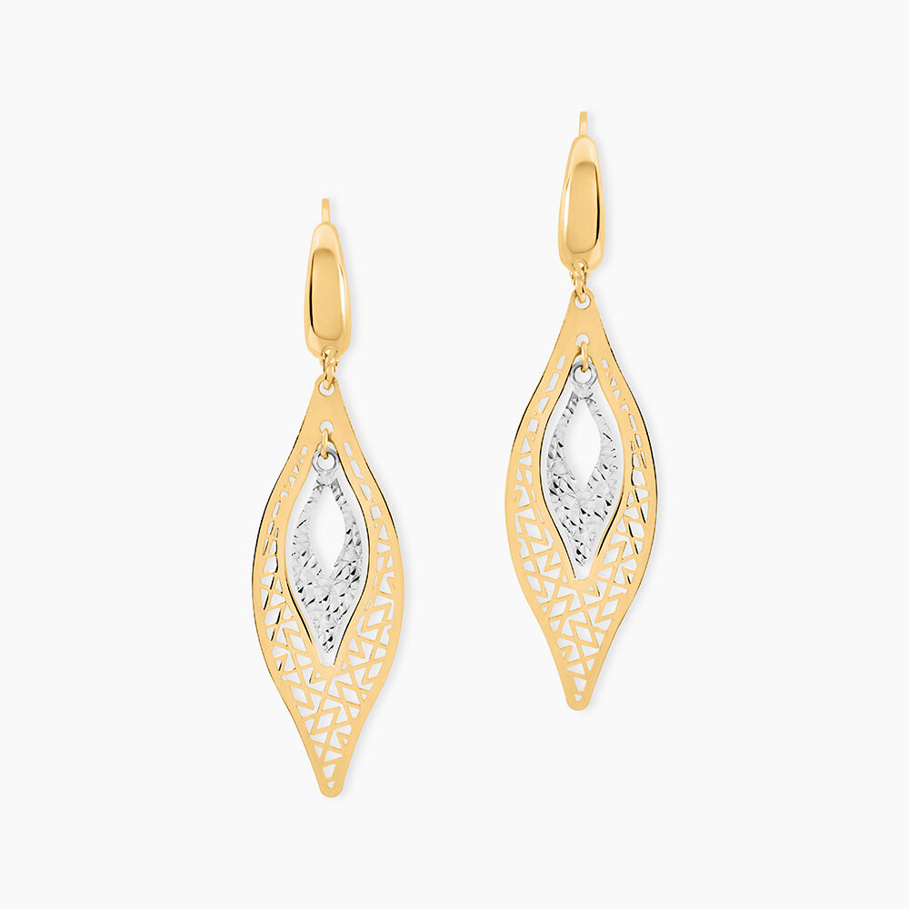 Boucles D'Oreilles Pendantes Gerontius Or Bicolore - Pendantes Femme | Marc Orian