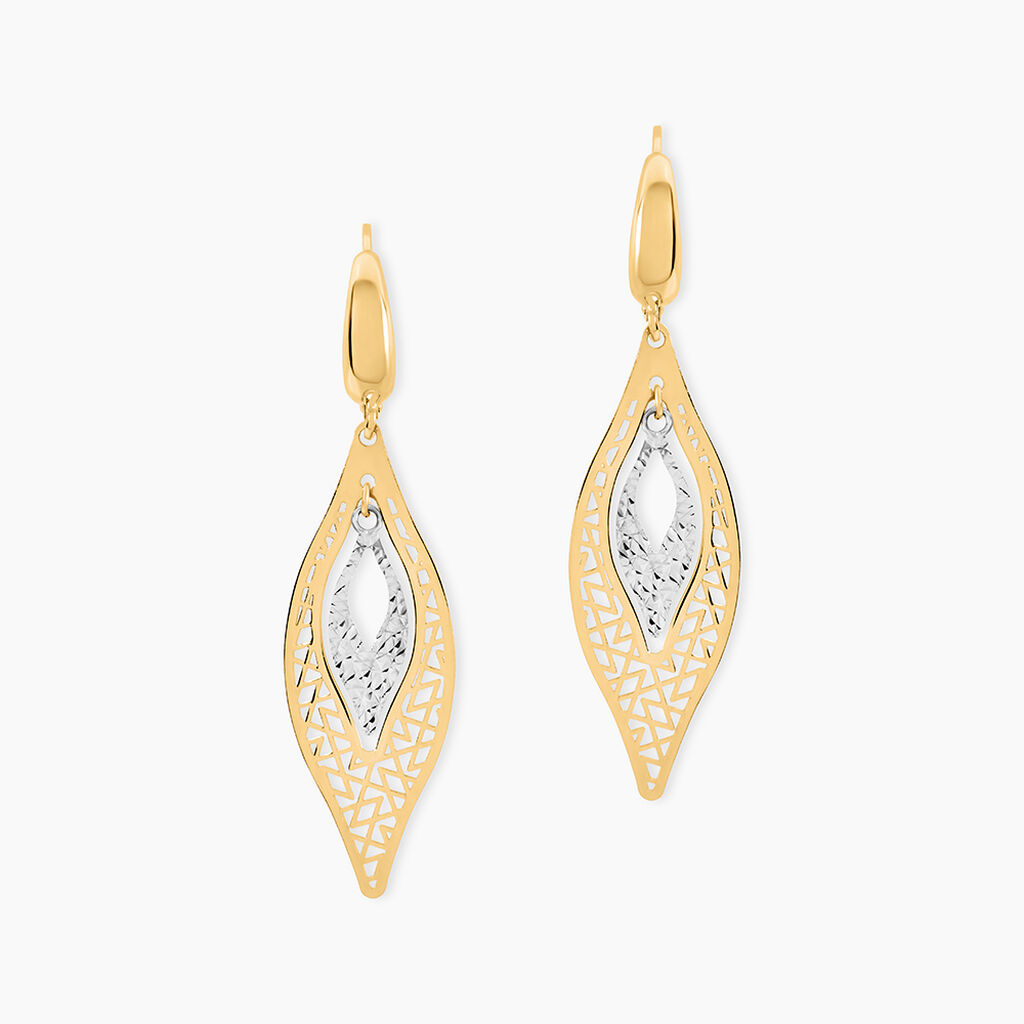 Boucles D'Oreilles Pendantes Gerontius Or Bicolore - Pendantes Femme | Marc Orian