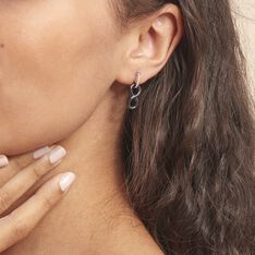 Boucles D'oreilles Pendantes Celinia Argent Blanc Céramique Et Oxyde - Boucles d'oreilles Pendantes Femme | Marc Orian