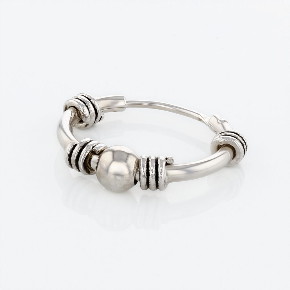 Créole Unitaire Ian Argent Blanc - Piercings d'oreilles Homme | Marc Orian