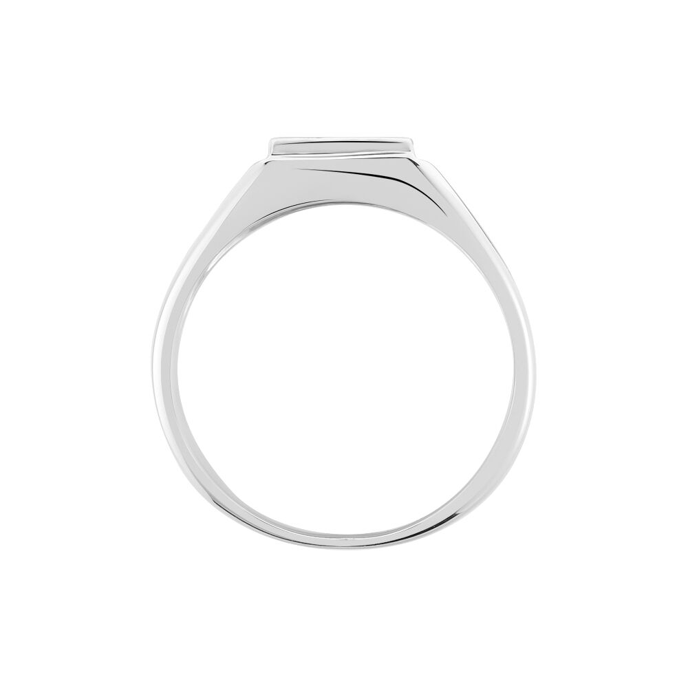 Chevalière Pierrik Argent Blanc - Bijoux personnalisés Homme | Marc Orian