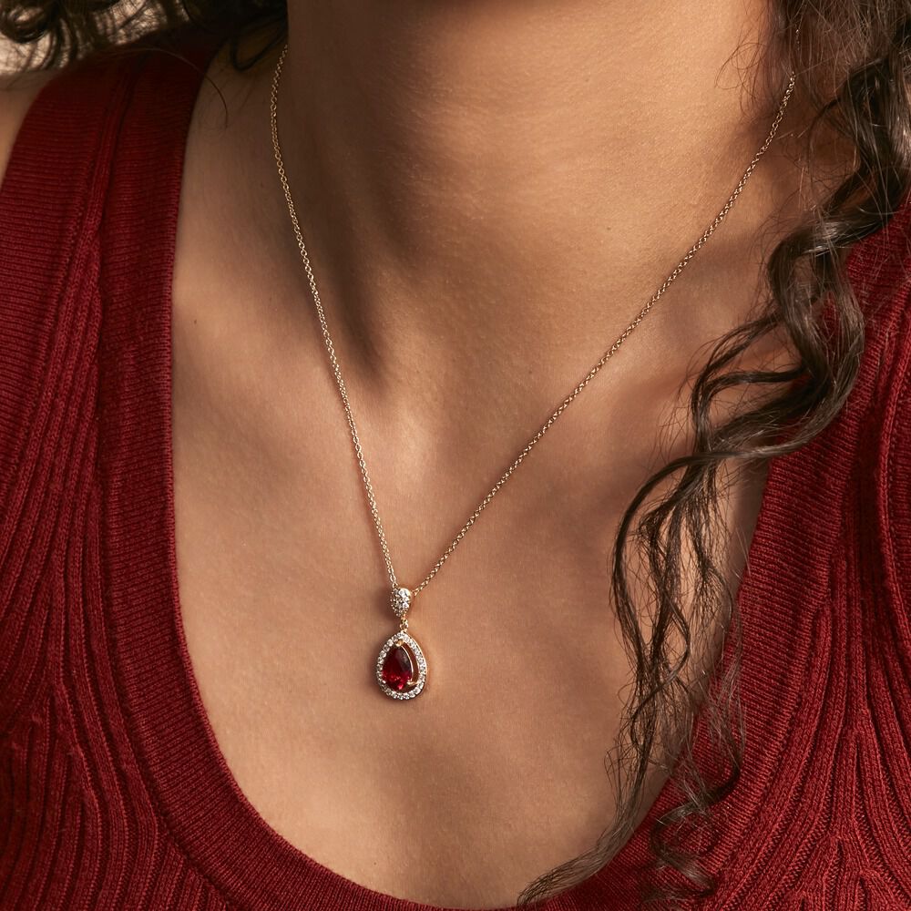 Collier Brigita Plaqué Or Pierre De Synthese Et Oxyde De Zirconium - Colliers avec pierres Femme | Marc Orian