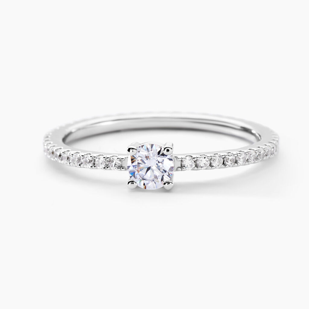 Bague Solitaire Ursi Argent Blanc Oxyde De Zirconium - Bijoux fantaisie Femme | Marc Orian