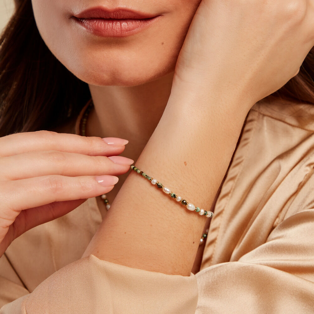 Bracelet Acier Jaune Turquoise - Bracelets chaînes Femme | Marc Orian