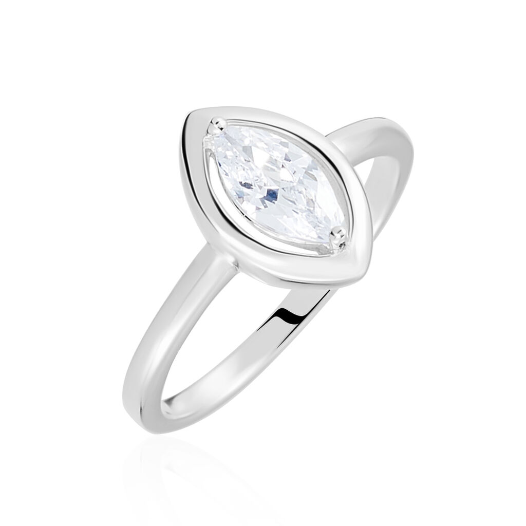 Bague Aron Argent Blanc Oxyde De Zirconium - Solitaires Femme | Marc Orian