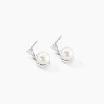 Boucles D'oreilles Pendantes Melya Argent  Perle De Culture Et Oxyde - Pendantes Femme | Marc Orian