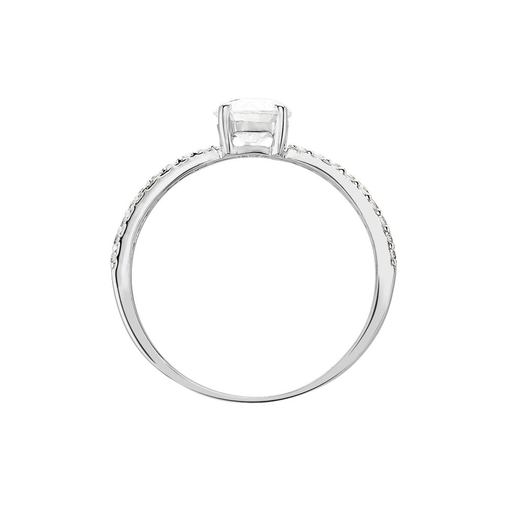 Bague Dayna Or Blanc Oxyde De Zirconium - Solitaires Femme | Marc Orian