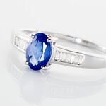 Bague Solitaire Or Blanc Bilel Saphir Et Diamants - Solitaires Femme | Marc Orian