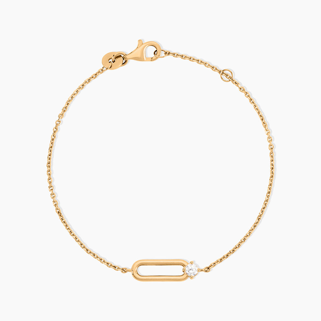 Bracelet Ellin Plaque Or Jaune Oxyde De Zirconium - Bracelets fantaisie Femme | Marc Orian