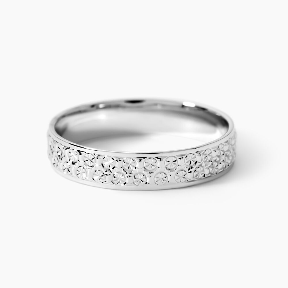 Alliance Herveva Ruban Plat Or Blanc - Alliances duo Unisex | Marc Orian