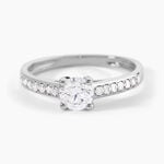 Bague Solitaire Accompagn&eacute; Aramis Or Blanc Diamant Synth&eacute;tique - Solitaires Femme | Marc Orian