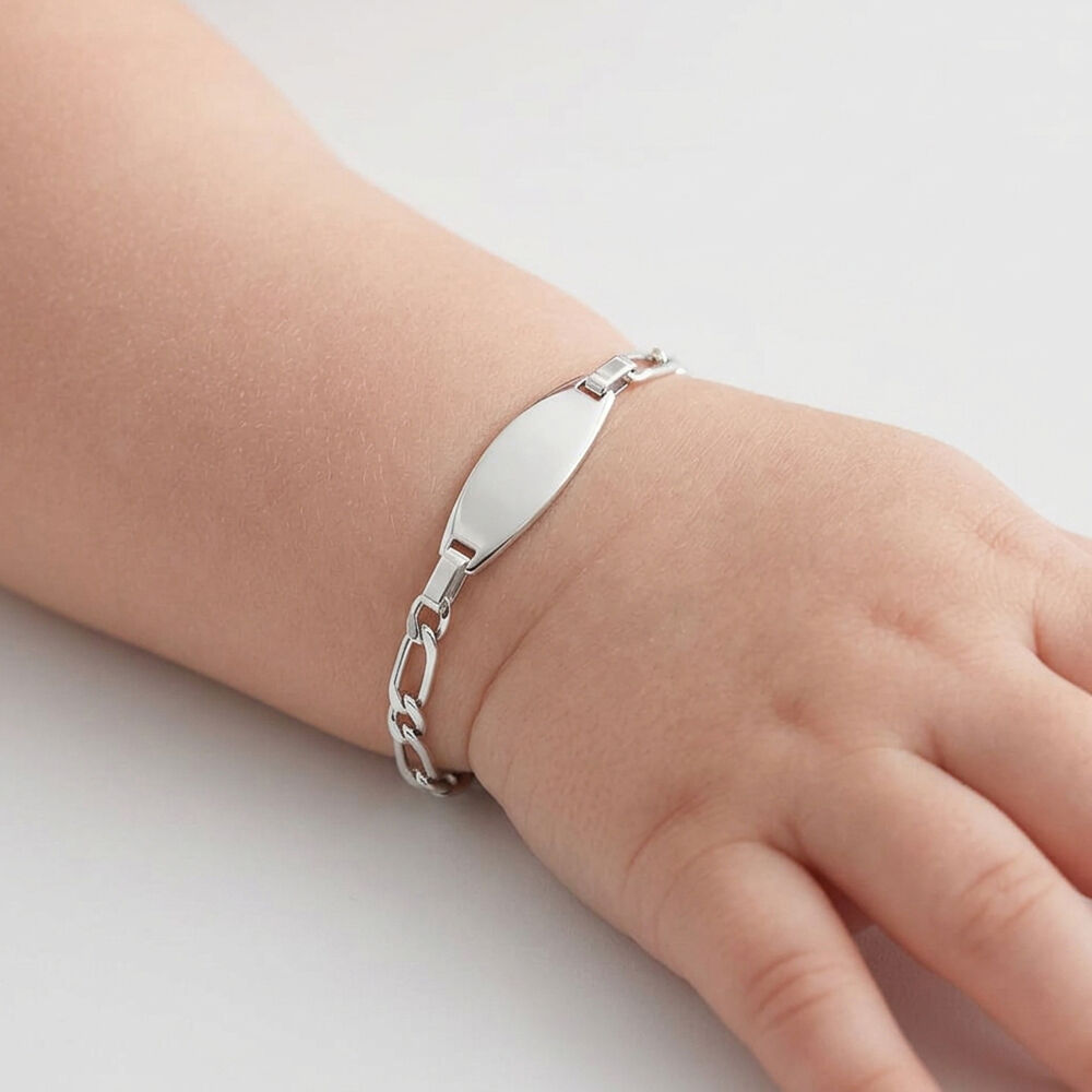Bracelet Identit&eacute; Anilo Argent Blanc - Gourmettes Enfant | Marc Orian