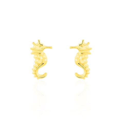 Boucles D'oreilles Puces Ambrosie Hippocampe Or Jaune - Puces Femme | Marc Orian