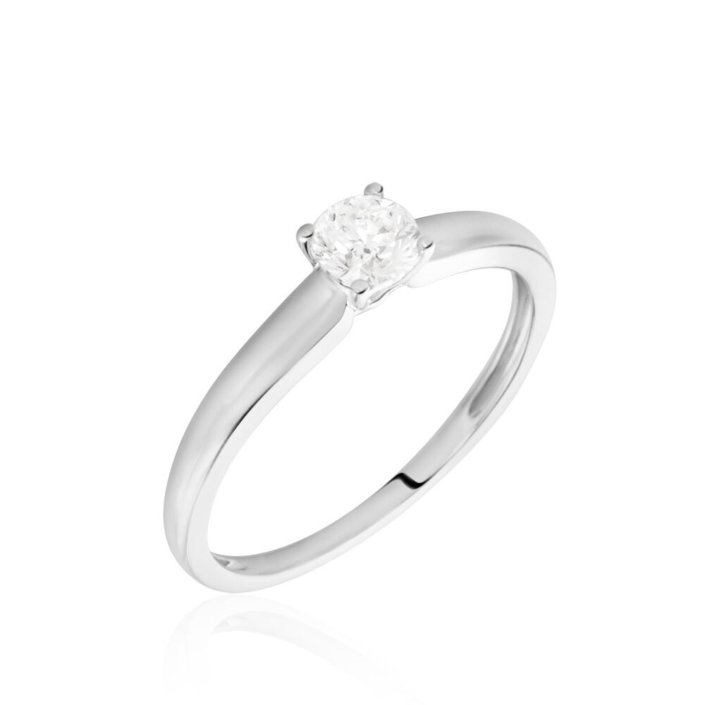 Bague Solitaire Flora Or Blanc Diamant - Solitaires Femme | Marc Orian