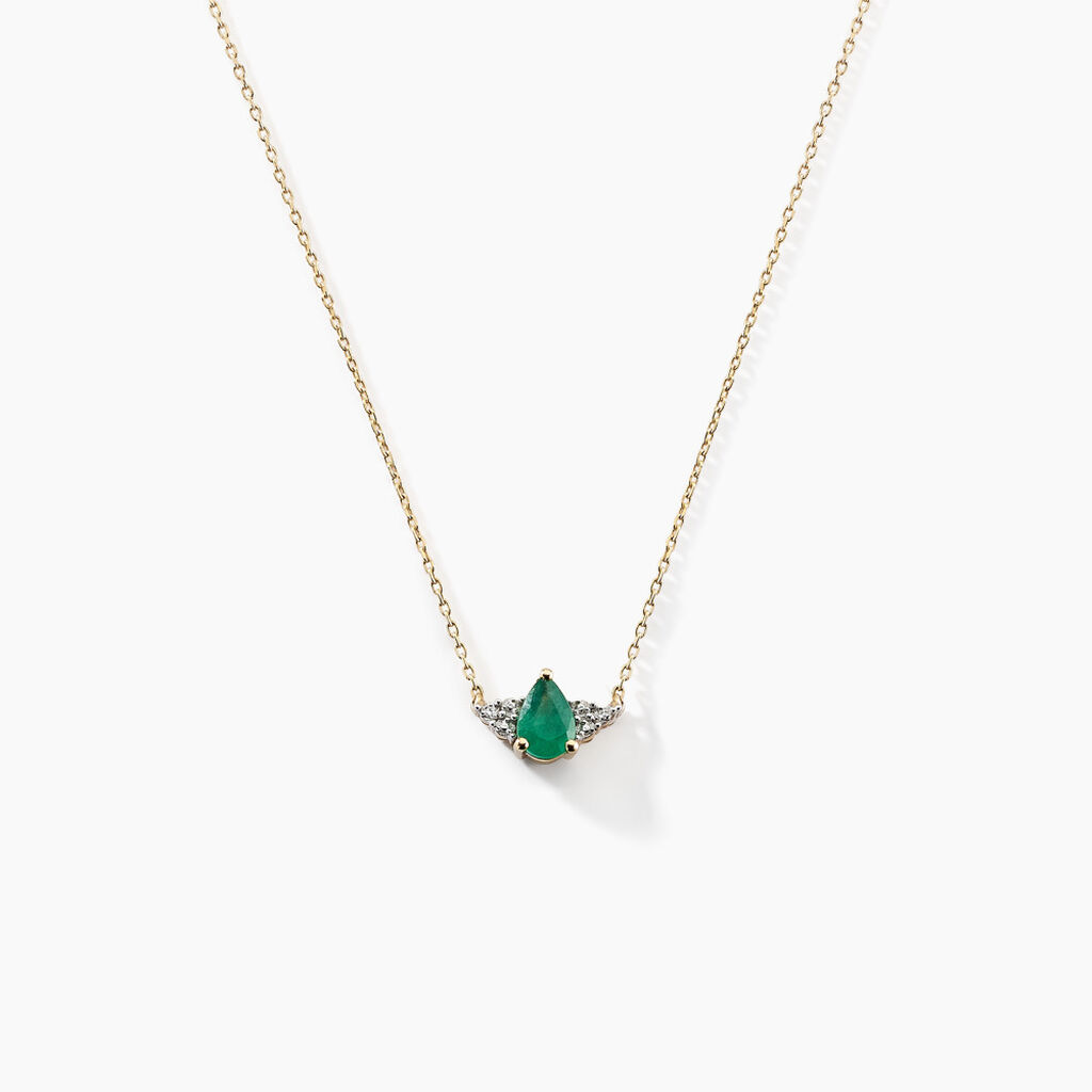 Collier Glykeria Or Jaune Emeraude Diamant - Colliers avec pierres Femme | Marc Orian
