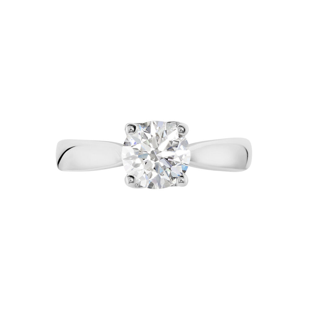 Bague Solitaire Vicoeuria Or Blanc Diamant Synth&eacute;tique - Parures de mariage Femme | Marc Orian