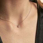 Collier Alexandra Or Blanc Diamant - Colliers solitaires Femme | Marc Orian