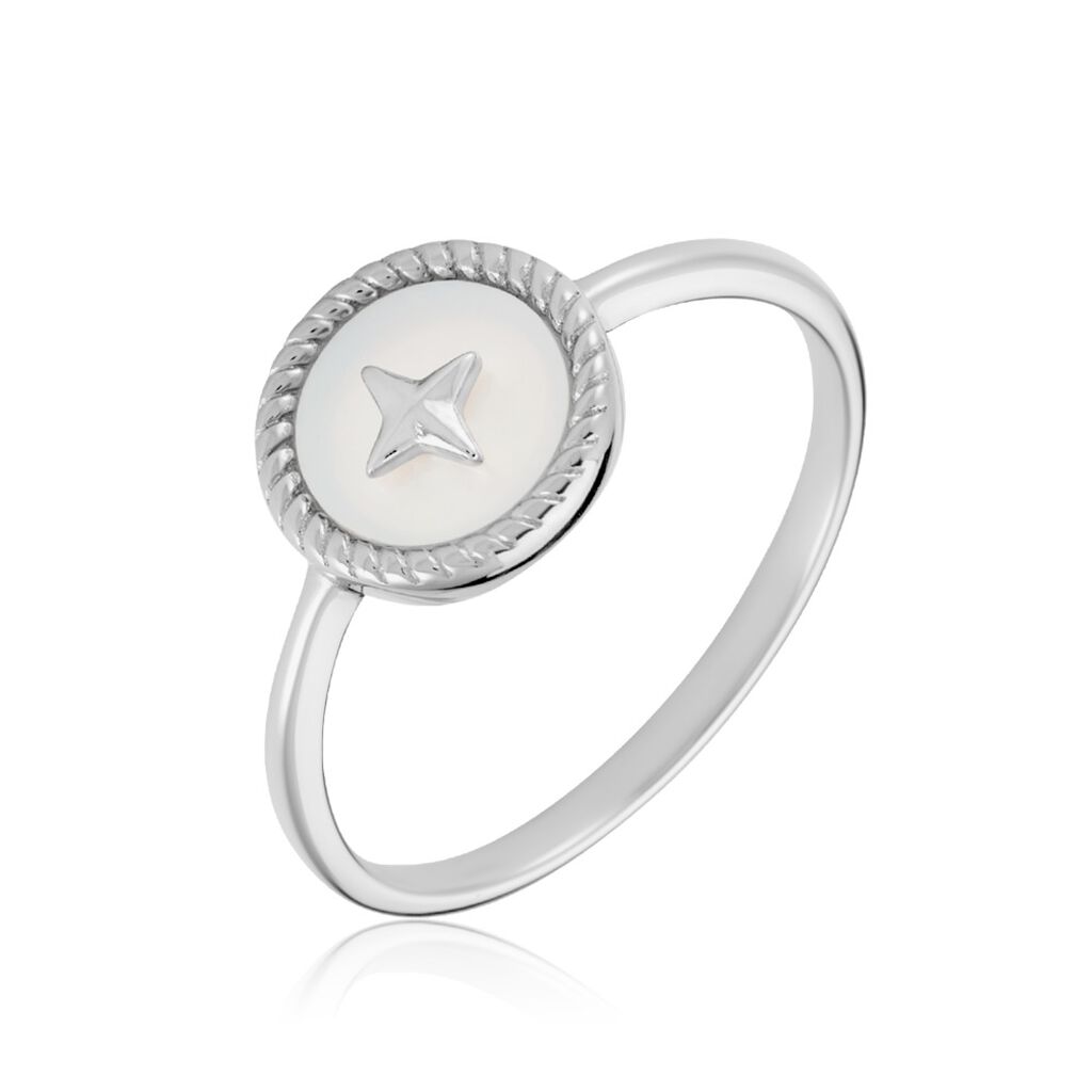 Bague Izarra Argent Blanc Nacre - Bagues de promesse Femme | Marc Orian