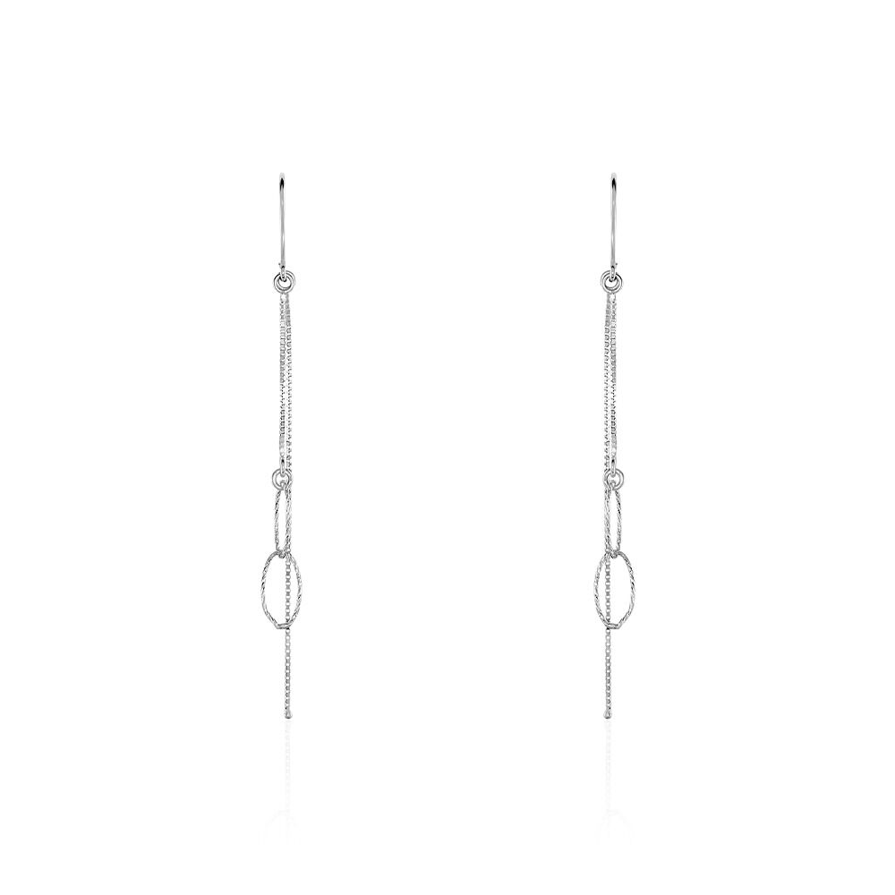 Boucles D'oreilles Pendantes Sybille Argent Blanc - Pendantes Femme | Marc Orian