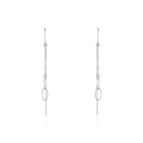 Boucles D'oreilles Pendantes Sybille Argent Blanc - Pendantes Femme | Marc Orian