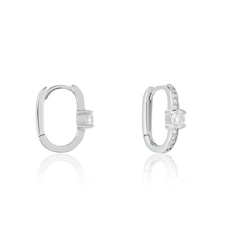 Créoles Francene Argent Blanc Oxyde De Zirconium - Créoles Femme | Marc Orian